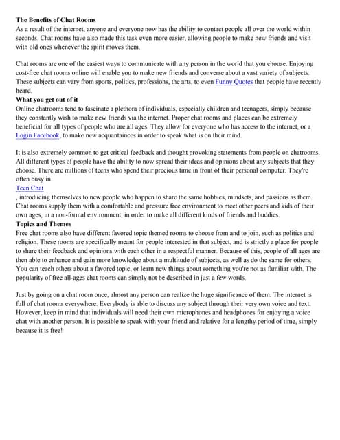 internet chat rooms essay